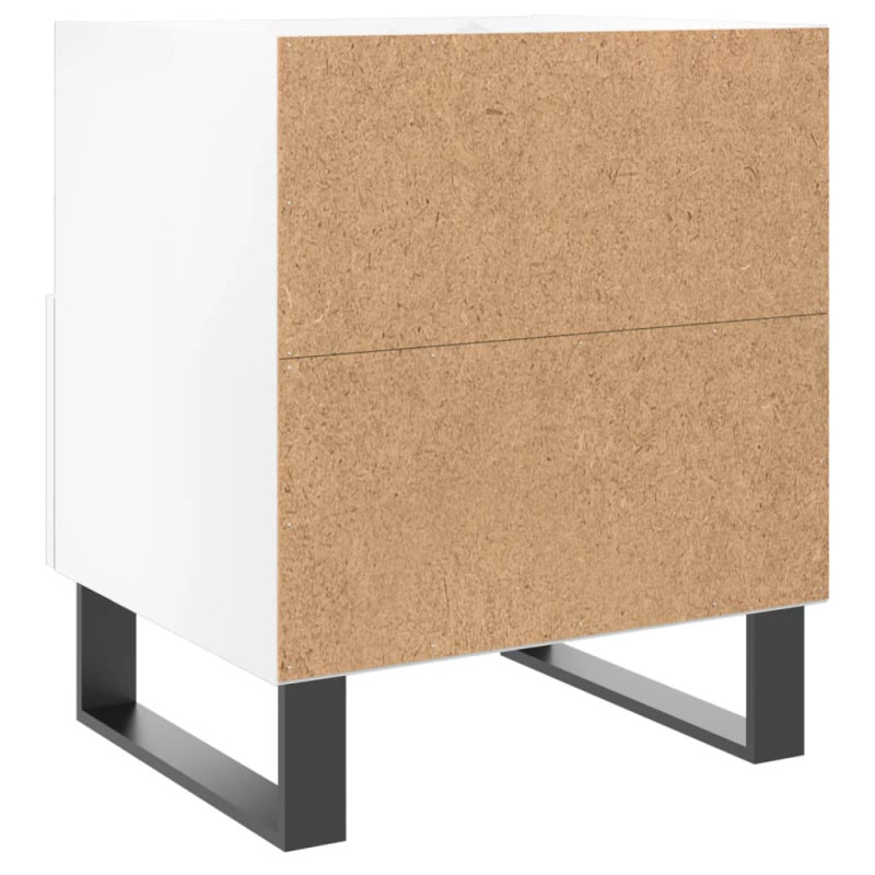 Produktbild för Sängbord 2 st vit högglans 40x35x47,5 cm konstruerat trä