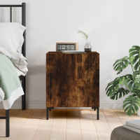 Miniatyr av produktbild för Sängbord rökfärgad ek 40x40x50 cm konstruerat trä