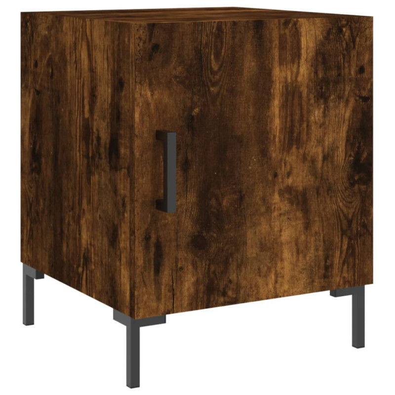 Produktbild för Sängbord rökfärgad ek 40x40x50 cm konstruerat trä