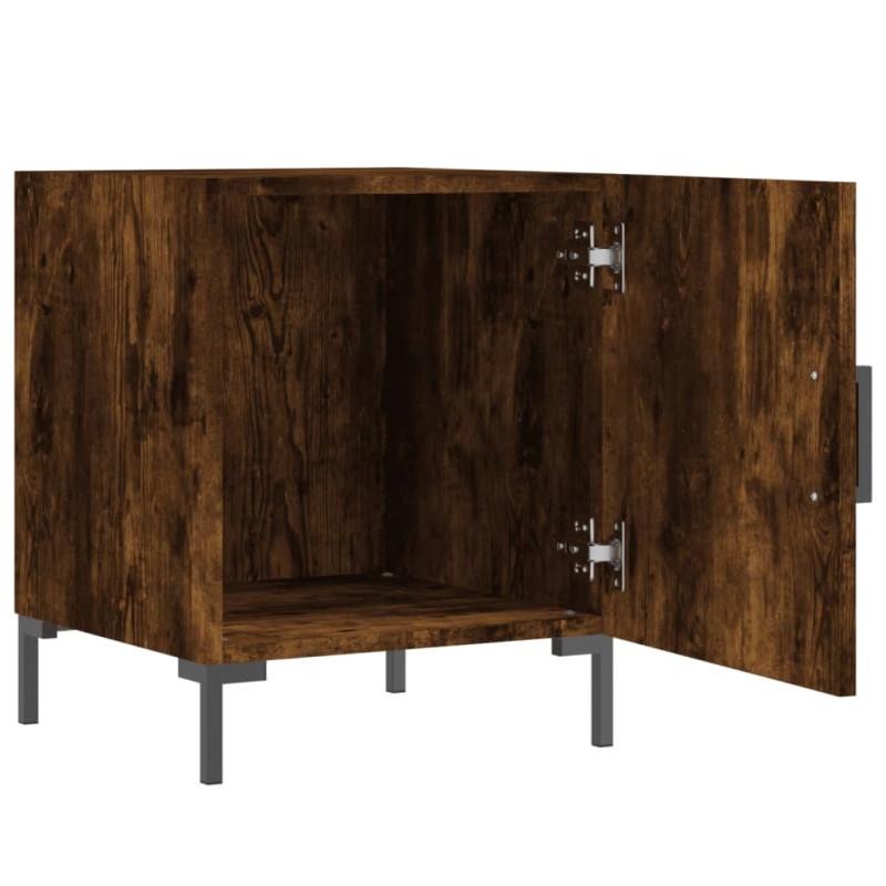 Produktbild för Sängbord rökfärgad ek 40x40x50 cm konstruerat trä