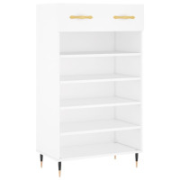 Produktbild för Skohylla vit 60x35x105 cm konstruerat trä