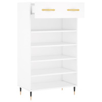 Produktbild för Skohylla vit 60x35x105 cm konstruerat trä