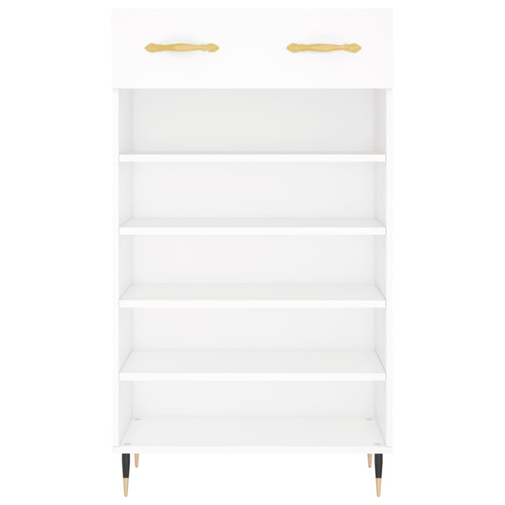 Produktbild för Skohylla vit 60x35x105 cm konstruerat trä