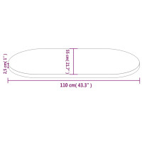 Produktbild för Bordsskiva 110x55x2,5 cm oval massiv furu