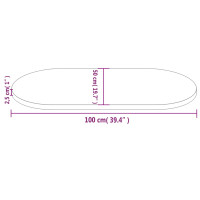 Produktbild för Bordsskiva 100x50x2,5 cm oval massiv furu