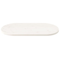 Produktbild för Bordsskiva vit 110x55x2,5 cm oval massiv furu