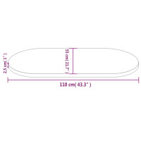 Produktbild för Bordsskiva vit 110x55x2,5 cm oval massiv furu