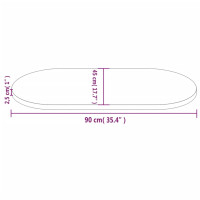 Produktbild för Bordsskiva 90x45x2,5 cm oval massiv furu