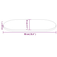 Produktbild för Bordsskiva vit 90x45x2,5 cm oval massiv furu