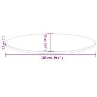 Produktbild för Bordsskiva 100x50x2,5 cm oval massiv furu