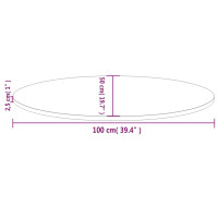 Produktbild för Bordsskiva vit 100x50x2,5 cm oval massiv furu