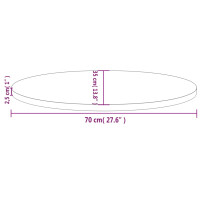 Produktbild för Bordsskiva 70x35x2,5 cm oval massiv furu