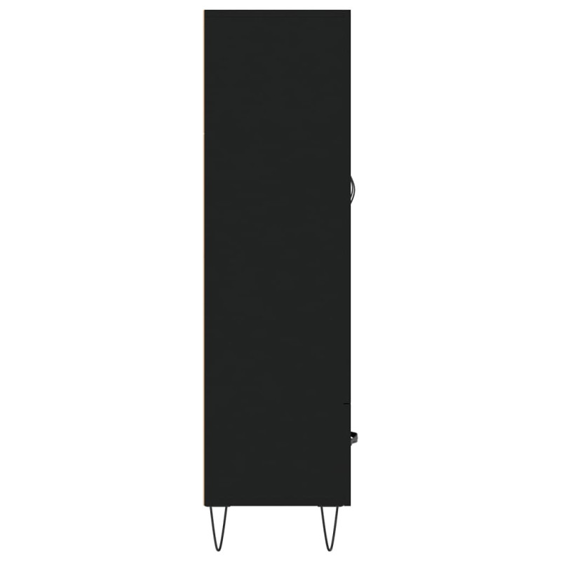 Produktbild för Högskåp svart 69,5x31x115 cm konstruerat trä