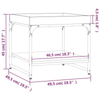 Produktbild för Soffbord rökfärgad ek 49,5x49,5x45 cm konstruerat trä