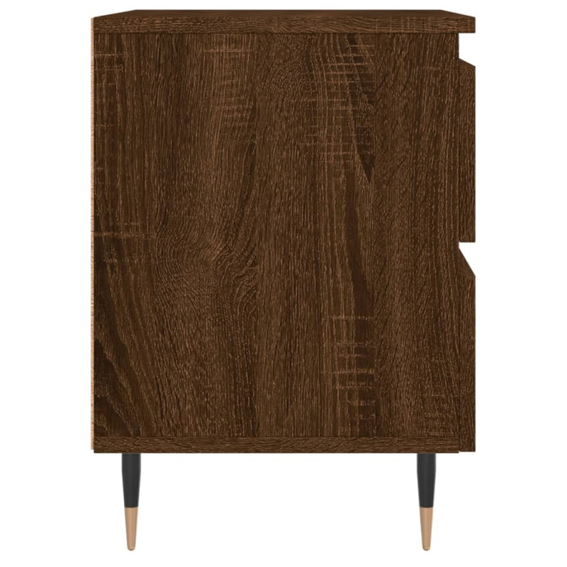 Produktbild för Sängbord brun ek 40x35x50 cm konstruerat trä