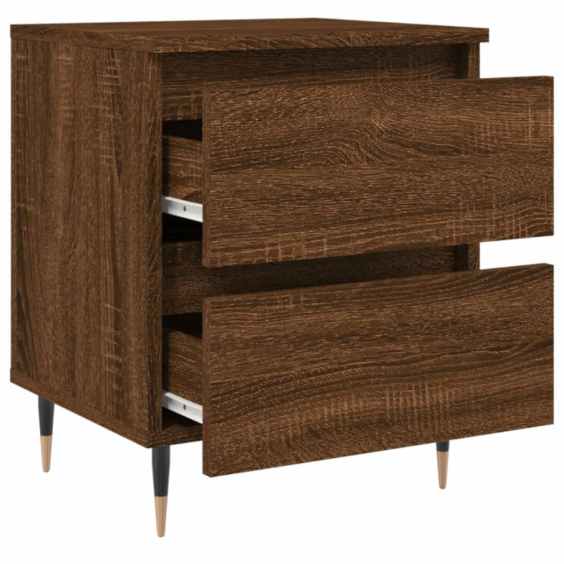Produktbild för Sängbord 2 st brun ek 40x35x50 cm konstruerat trä