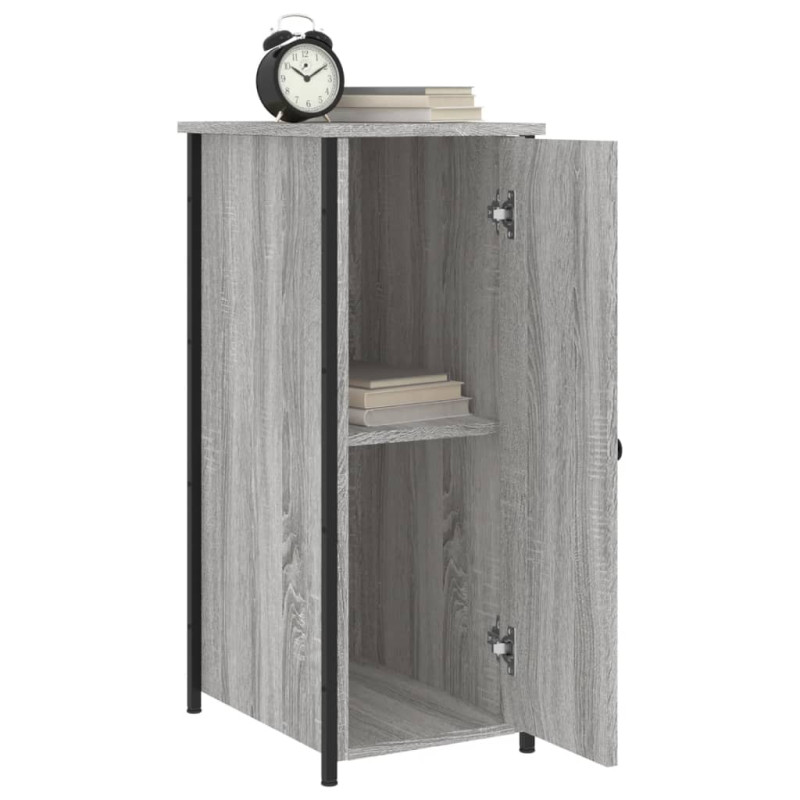 Produktbild för Sängbord grå sonoma 32x42x80 cm konstruerat trä