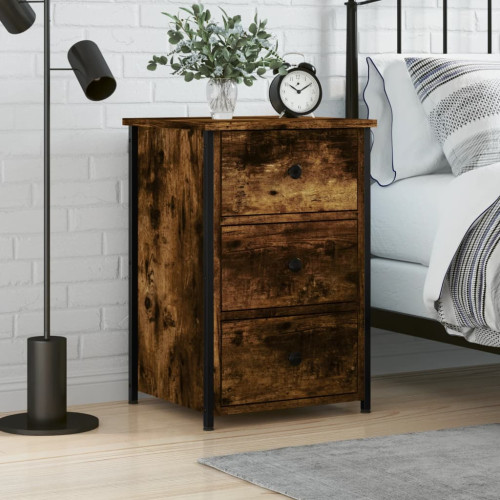 vidaXL Sängbord rökfärgad ek 40x36x60 cm konstruerat trä