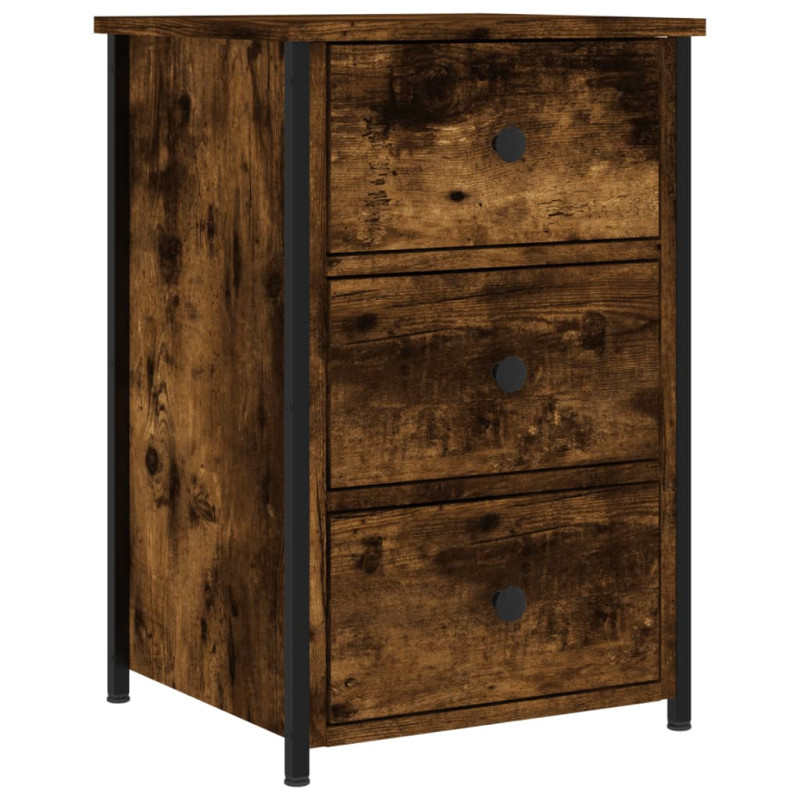 Produktbild för Sängbord rökfärgad ek 40x36x60 cm konstruerat trä