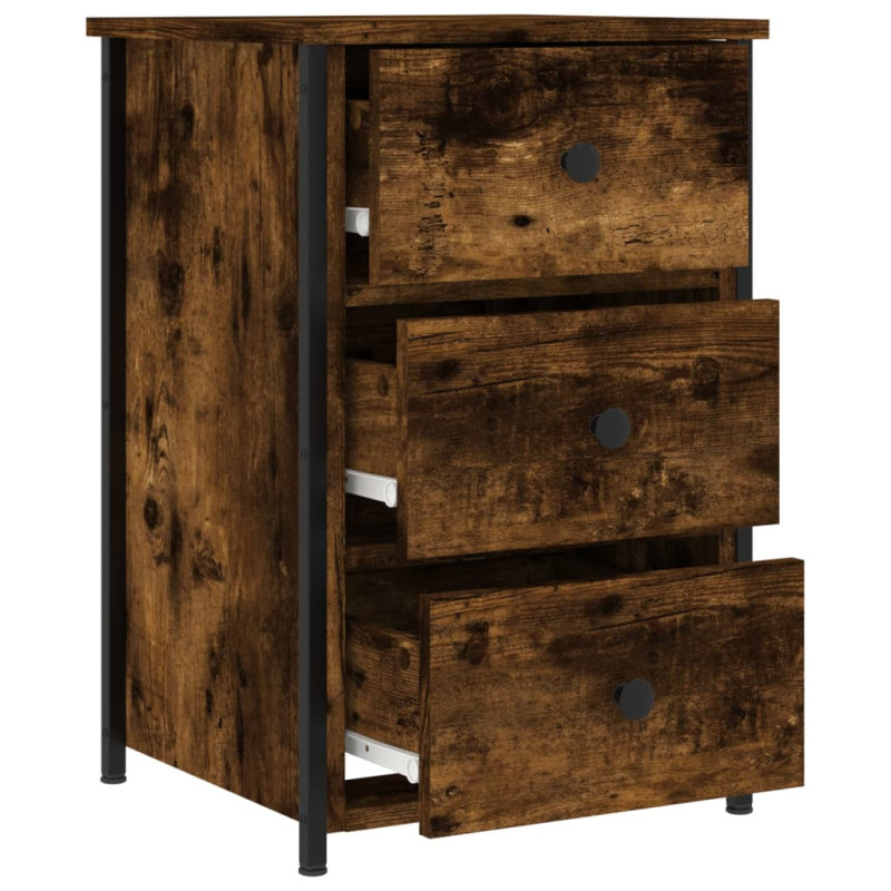 Produktbild för Sängbord rökfärgad ek 40x36x60 cm konstruerat trä