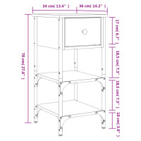 Produktbild för Sängbord sonoma-ek 34x36x70 cm konstruerat trä