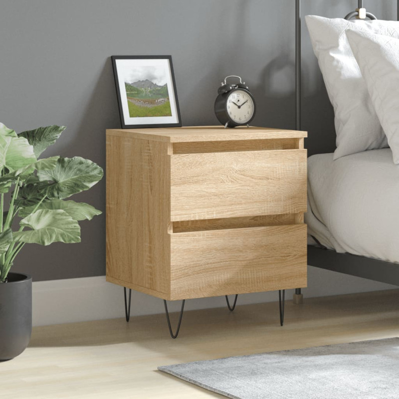Produktbild för Sängbord sonoma-ek 40x35x50 cm konstruerat trä