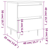 Miniatyr av produktbild för Sängbord sonoma-ek 40x35x50 cm konstruerat trä