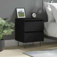 Miniatyr av produktbild för Sängbord svart 40x35x50 cm konstruerat trä