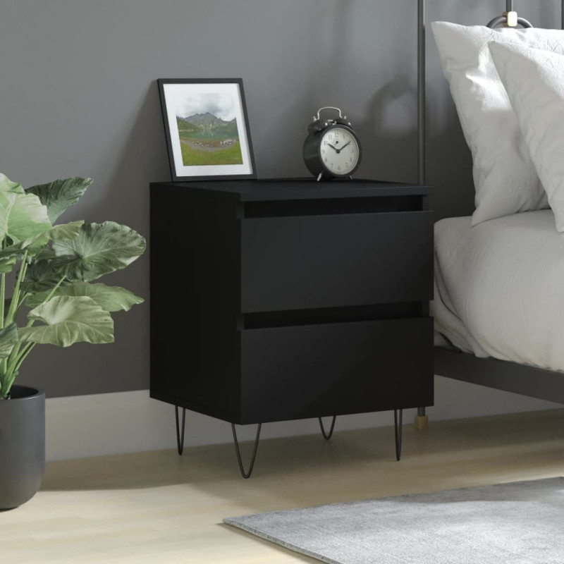 Produktbild för Sängbord svart 40x35x50 cm konstruerat trä