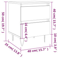 Miniatyr av produktbild för Sängbord rökfärgad ek 40x35x50 cm konstruerat trä