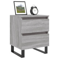 Produktbild för Sängbord 2 st grå sonoma 40x35x50 cm konstruerat trä