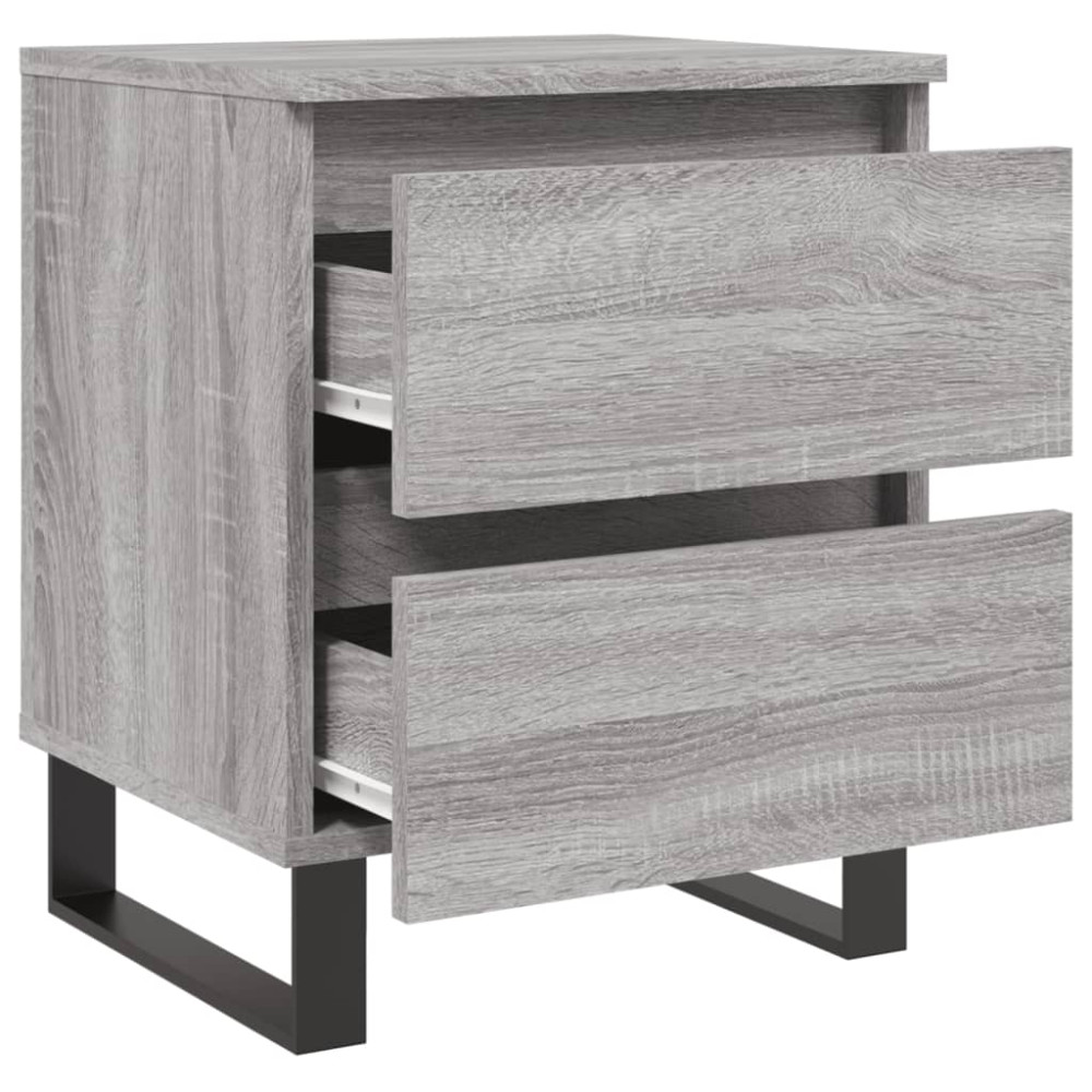 Produktbild för Sängbord 2 st grå sonoma 40x35x50 cm konstruerat trä