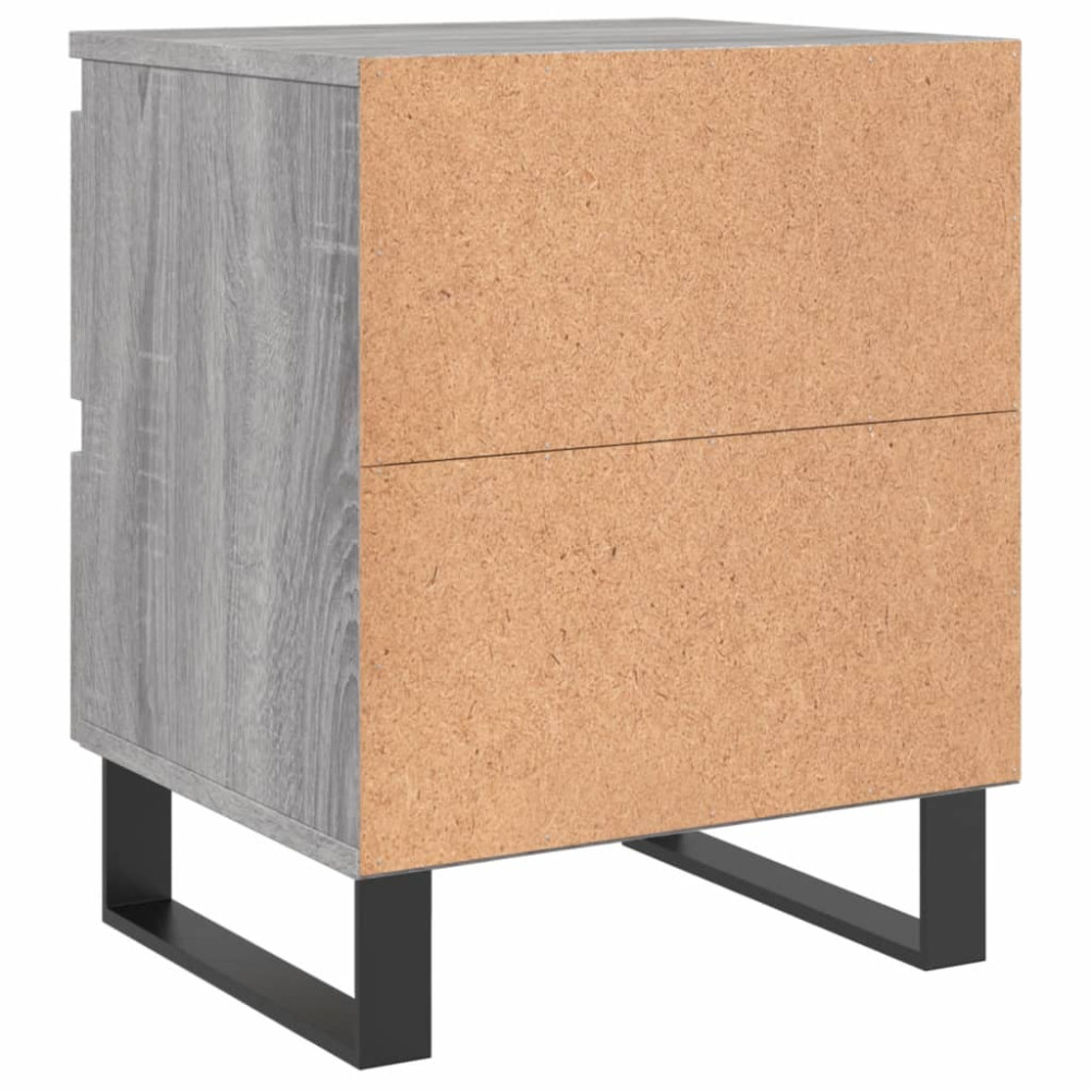 Produktbild för Sängbord 2 st grå sonoma 40x35x50 cm konstruerat trä