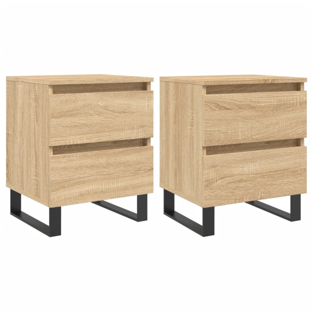 Produktbild för Sängbord 2 st sonoma-ek 40x35x50 cm konstruerat trä