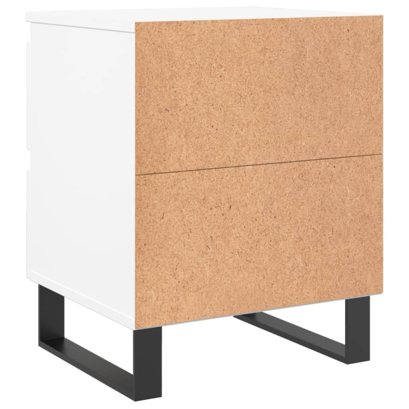 Produktbild för Sängbord 2 st vit 40x35x50 cm konstruerat trä