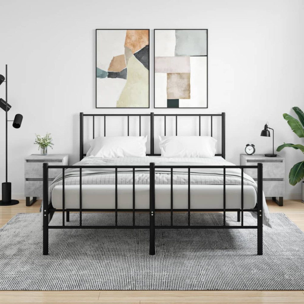 Produktbild för Sängbord 2 st betonggrå 40x35x50 cm konstruerat trä
