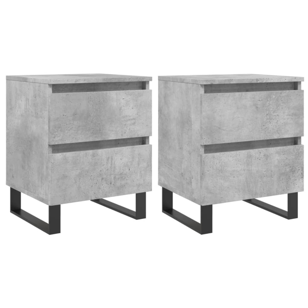 Produktbild för Sängbord 2 st betonggrå 40x35x50 cm konstruerat trä