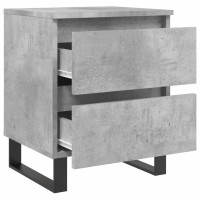 Produktbild för Sängbord 2 st betonggrå 40x35x50 cm konstruerat trä