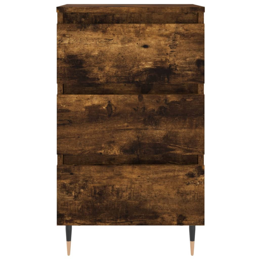 Produktbild för Sängbord 2 st rökfärgad ek 40x35x69 cm konstruerat trä