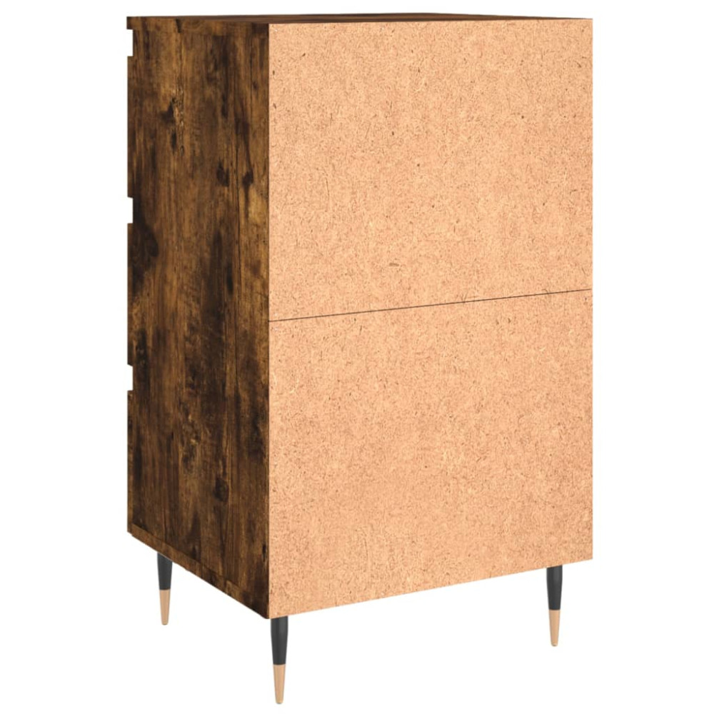 Produktbild för Sängbord 2 st rökfärgad ek 40x35x69 cm konstruerat trä
