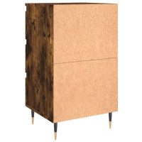 Produktbild för Sängbord 2 st rökfärgad ek 40x35x69 cm konstruerat trä