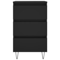 Miniatyr av produktbild för Sängbord svart 40x35x69 cm konstruerat trä