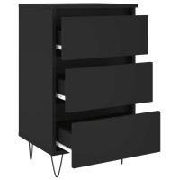 Miniatyr av produktbild för Sängbord svart 40x35x69 cm konstruerat trä