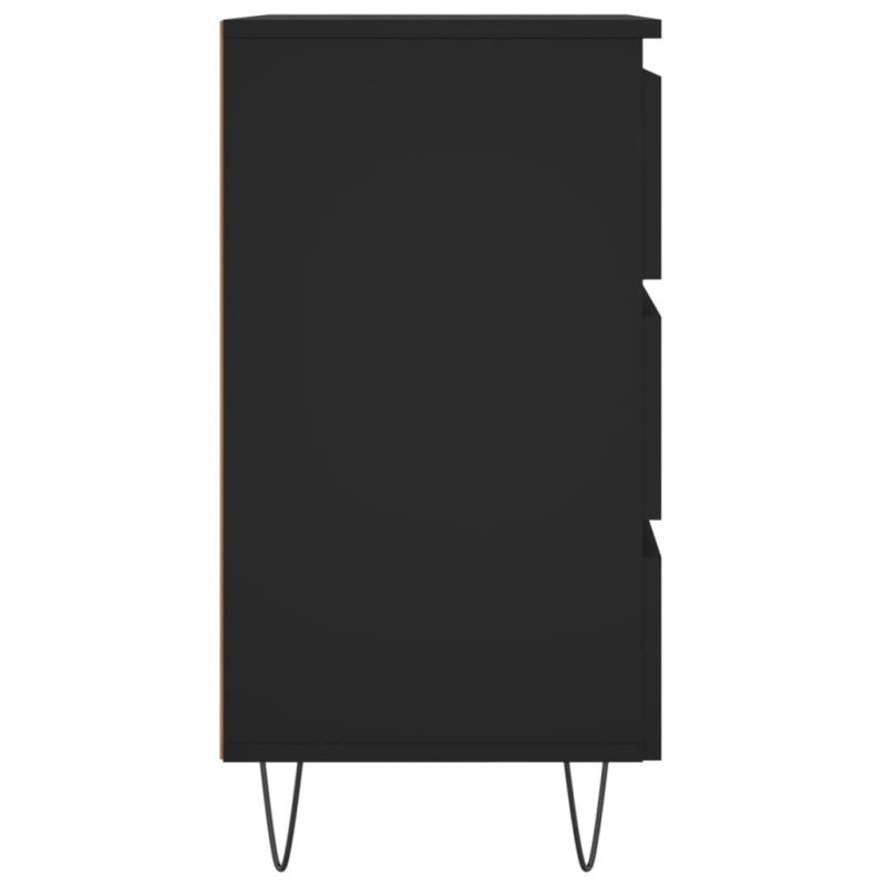 Produktbild för Sängbord svart 40x35x69 cm konstruerat trä