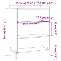 Produktbild för Bokhylla sonoma-ek 69,5x32,5x90 cm konstruerat trä