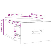 Produktbild för Väggmonterat sängbord vit högglans 35x35x20 cm