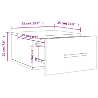 Miniatyr av produktbild för Väggmonterat sängbord sonoma-ek 35x35x20 cm