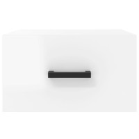 Miniatyr av produktbild för Väggmonterade sängbord 2 st vit högglans 35x35x20 cm