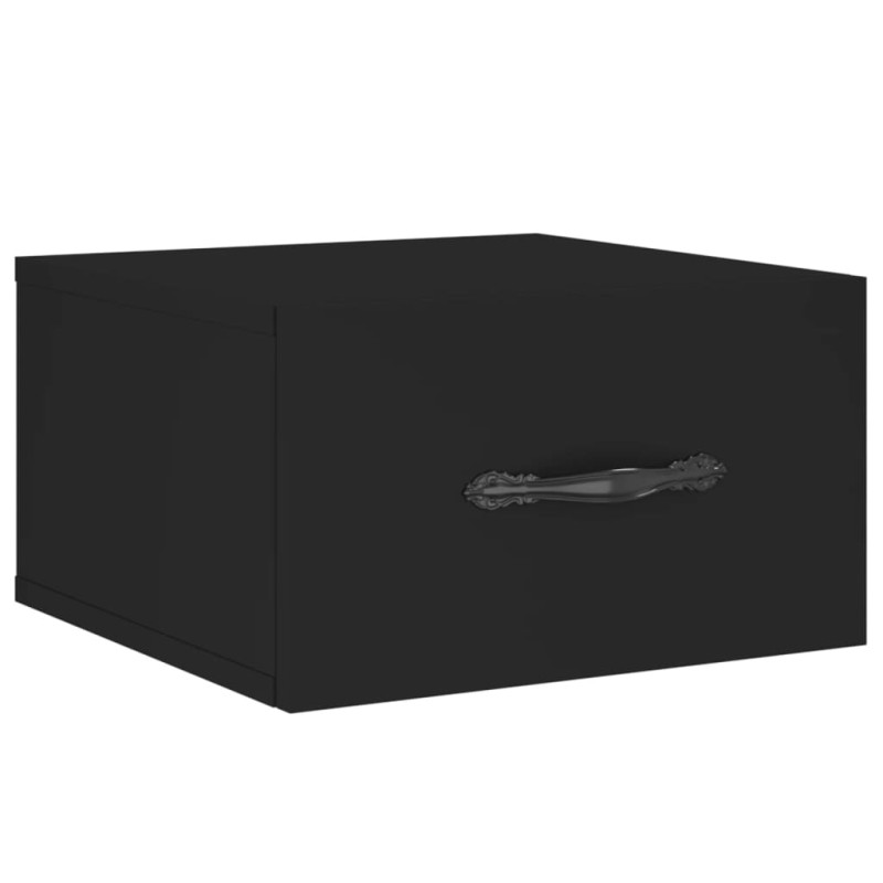 Produktbild för Väggmonterat sängbord svart 35x35x20 cm