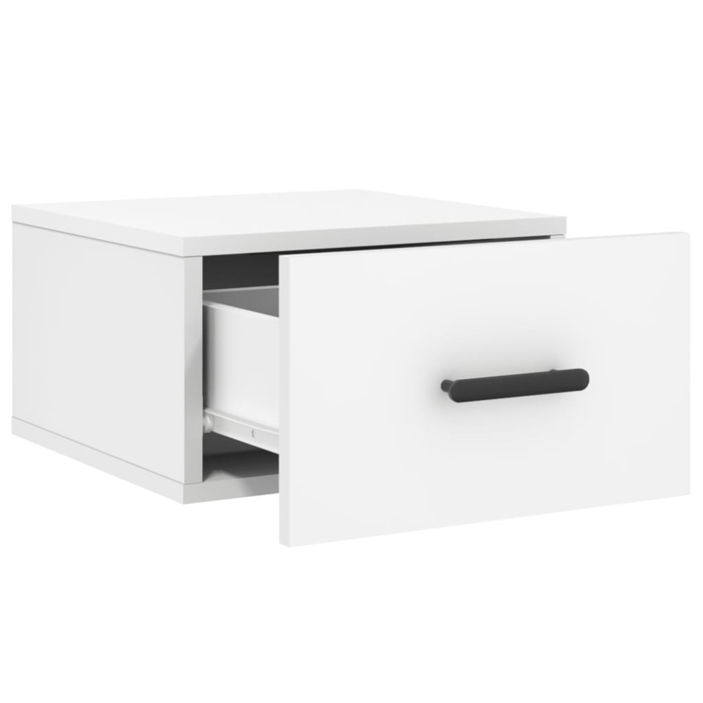 Produktbild för Väggmonterat sängbord vit 35x35x20 cm